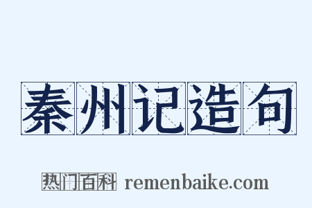 秦州记造句是什么意思的图片
